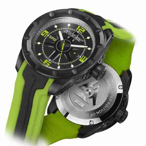 Schwarz und Grün Schweizer Sport-Uhr