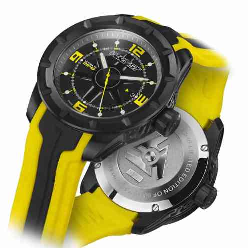 Reloj Suizo Negro y Amarillo Suizo