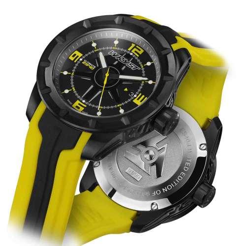Unique black and yellow watch