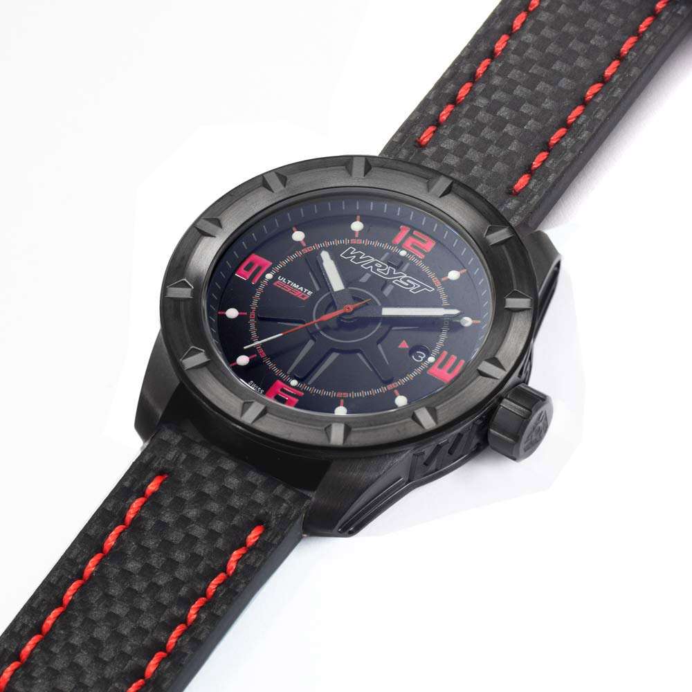 Black watch with Carbon Fiber band Wryst Ultimate