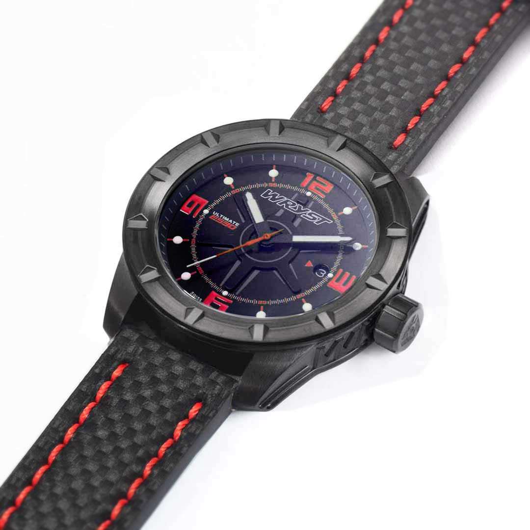 Black watch with Carbon Fiber band Wryst Ultimate