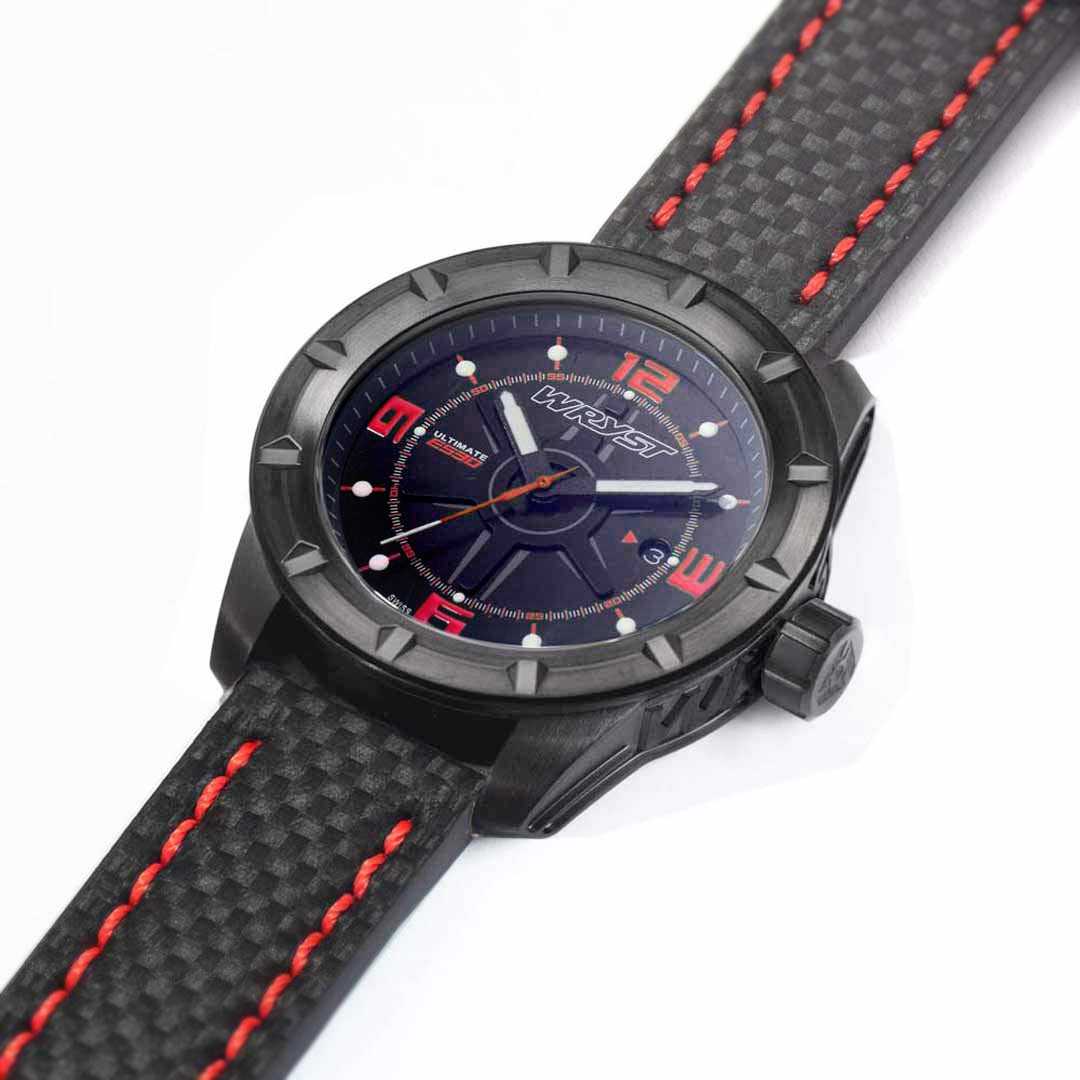 Schwarzes Uhrenarmband Kohlefaser