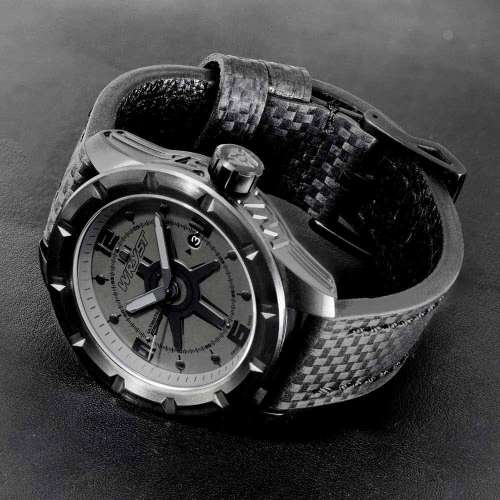 Scratch Resistant Watch Black Carbon Fiber