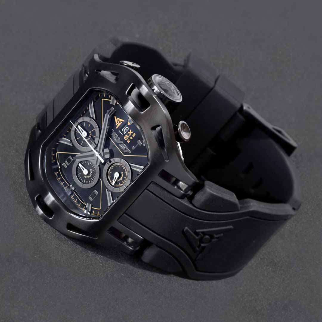 Bracelet montre de luxe noire Wryst