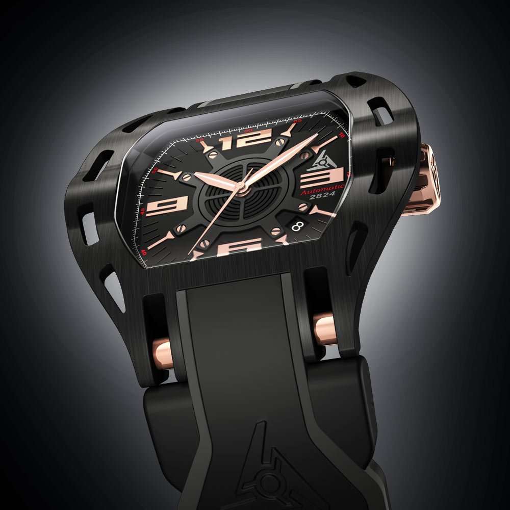 Montre Noire Sqelette Wryst ETA 2824