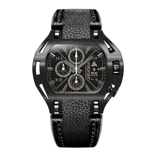 Schwarze Leder Uhr Herren Wryst SX210