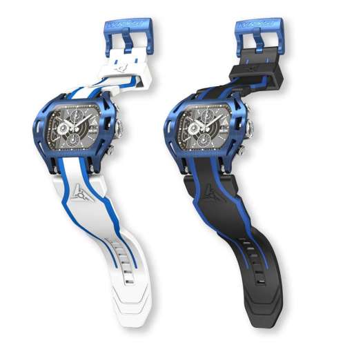 Montre Luxe Bleue Wryst SX300 Chrono Bracelet Blanc