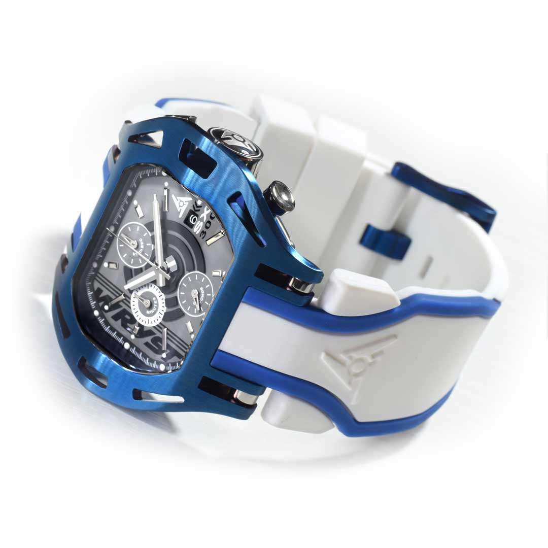 Blaue Schweizer Uhr