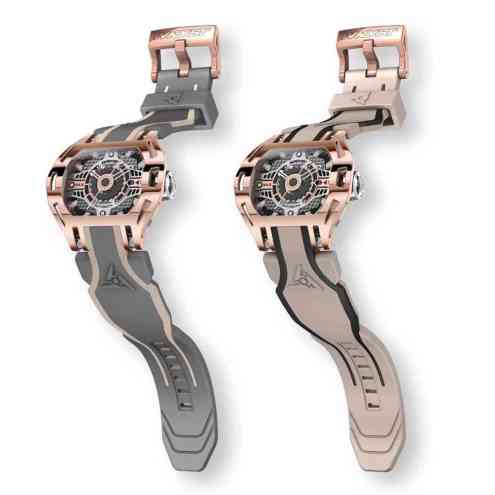 Reloj automático suizo de oro rosa con dos pulseras
