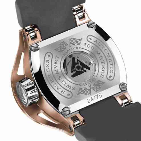 Fondo de caja del reloj de lujo de oro para hombre Wryst SX2