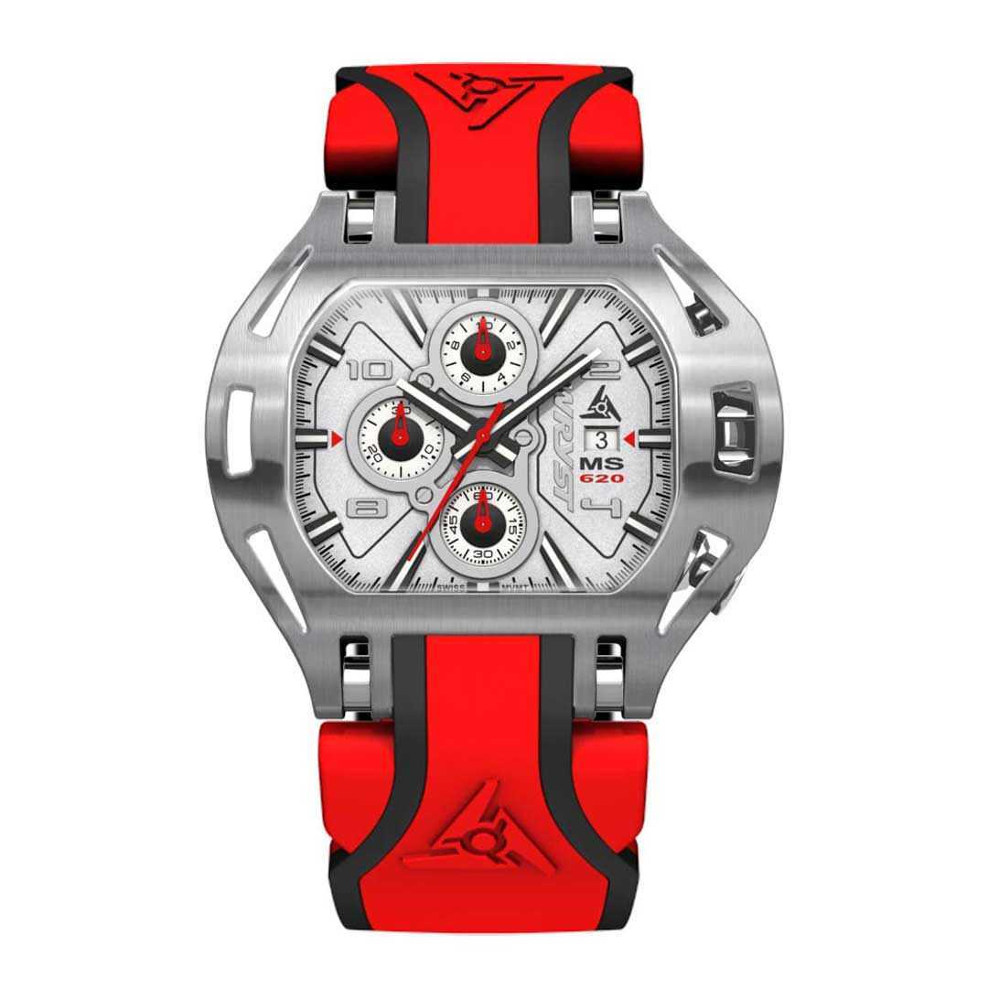 Montre de course suisse rouge MS620