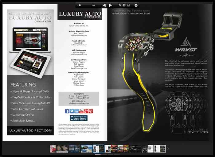 Artikel über WRYST in LUXUS AUTO MAGAZINE