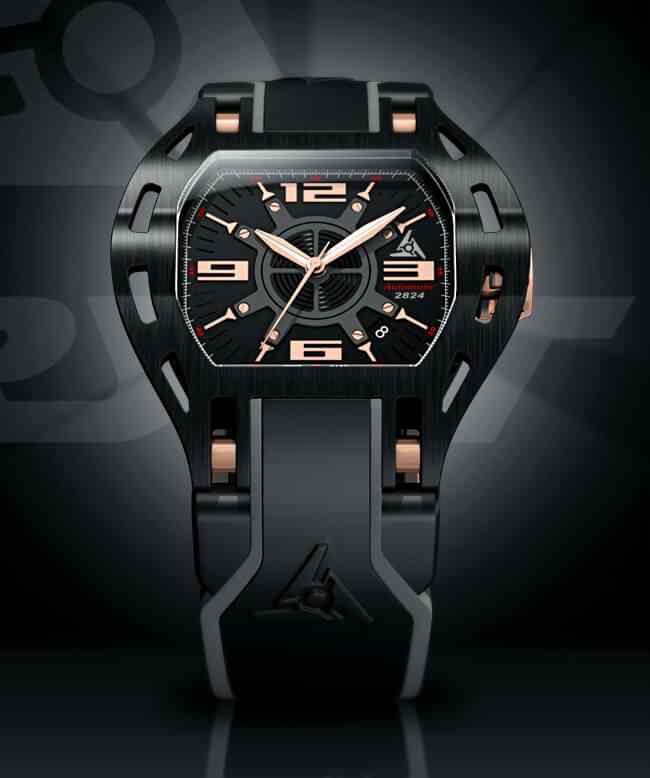 Wryst Automatic 2824 Newest Black and Rose Gold Luxury Watch
