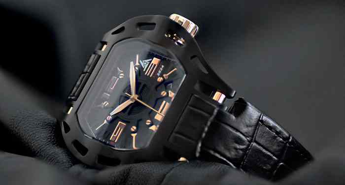 black leather strap Wryst automatic 2824