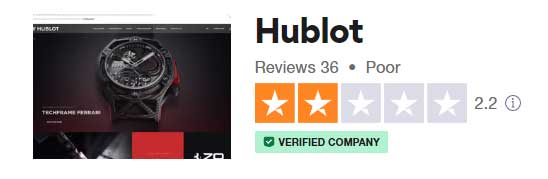 Hublot watch brands rating Trustpilot