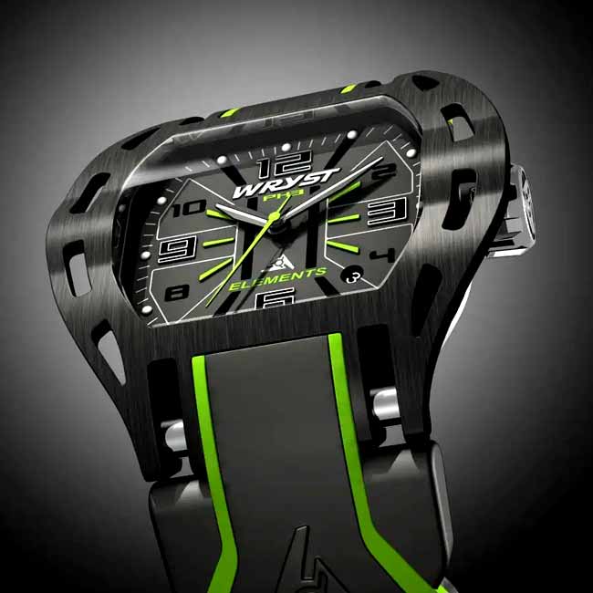 Wryst black and green watch