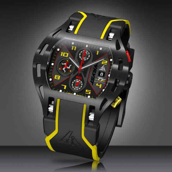 black and yellow Isle of Man TT watch 2016