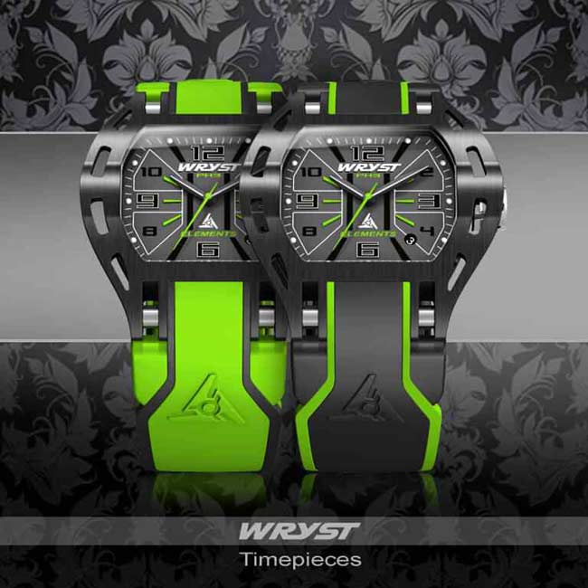 Montre classe de sport Suisse noire et verte