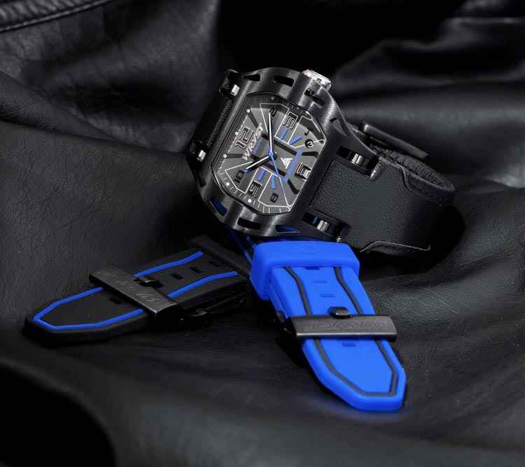 Black and Blue Swiss Wryst Elements Watches