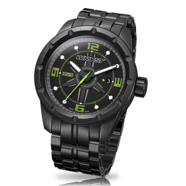 reloj de cuarzo negro de los hombres
