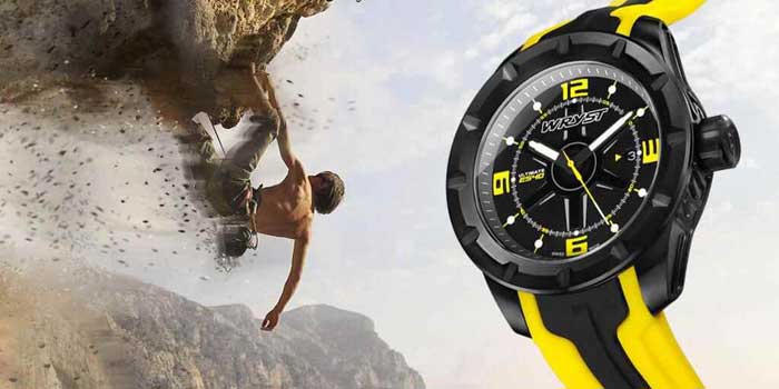 relojes de cuarzo suizo amarillo