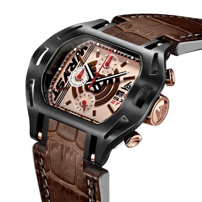 Montre homme solde avec bracelet en cuir marron