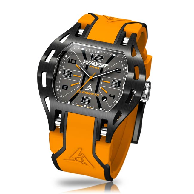 Reloj Wryst Elements PH5 negro y naranja