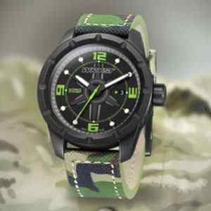 Swiss Military watch with camouflage army leather bracelet